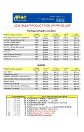 Pick Up - Bulk Price Sheet